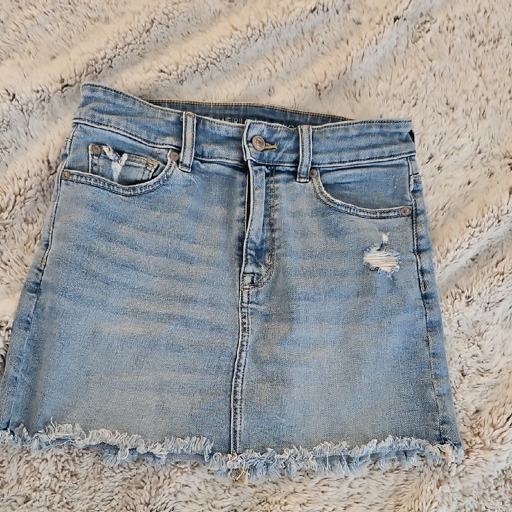American Eagle Outfitters Blue Casual Pencil Mini Skirt
